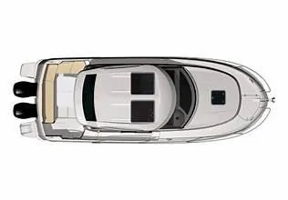 Supervielle Yacht Photos Pics Top view of a 2016 Jeanneau Merry Fisher 855 boat with dual engines.