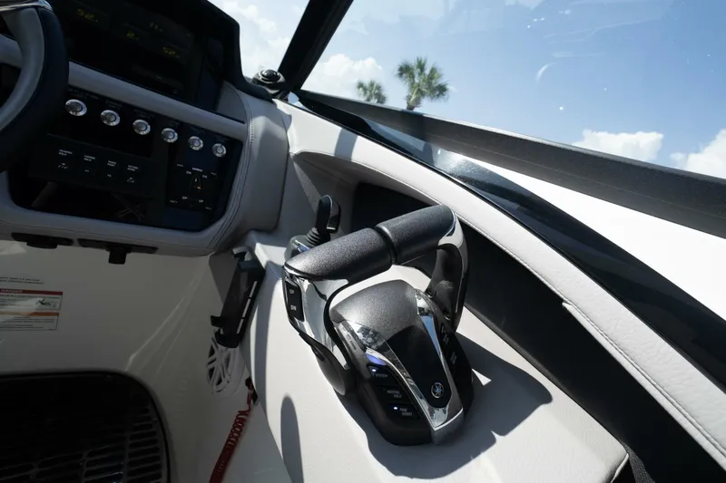  Yacht Photos Pics 2024 Cobalt 30SC Outboard helm with modern controls and dashboard.