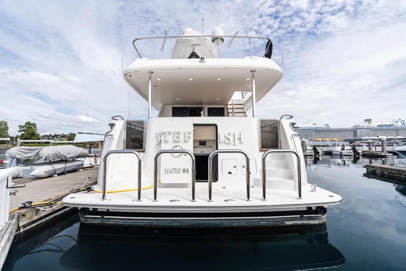 Whitefish Yacht Photos Pics Ocean Alexander 72 Pilothouse yacht, 2013 model, docked in Seattle marina.