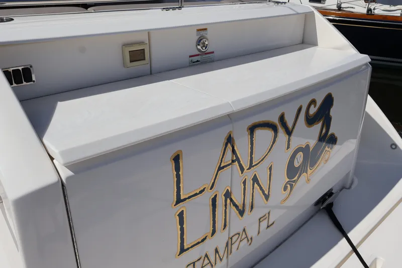 Lady Linn Yacht Photos Pics 2020 Tiara Yachts C44 Coupe with "Lady Linn" name, docked in Tampa, FL.