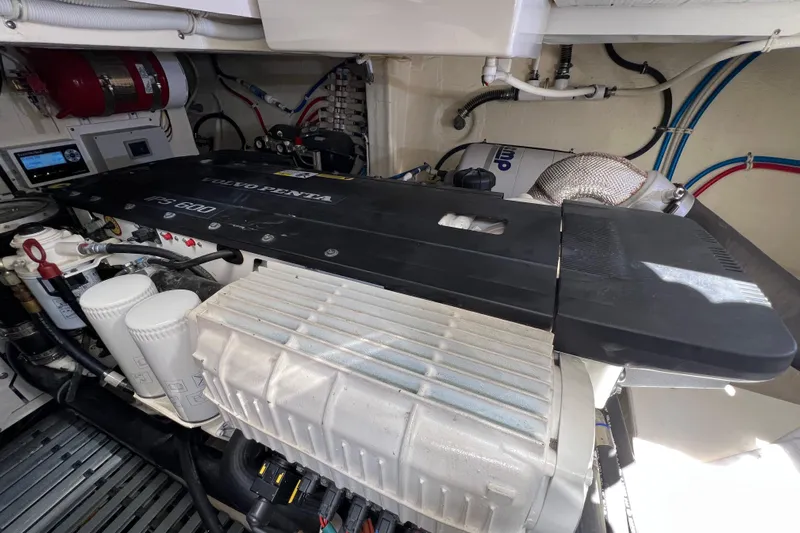 Lady Linn Yacht Photos Pics Engine room of 2020 Tiara Yachts C44 Coupe with Volvo Penta IPS 600 engine.