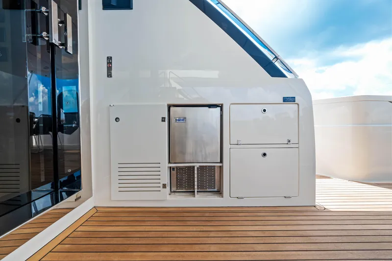 Our Trade Yacht Photos Pics Ferretti Yachts 920, 2021 model, featuring sleek deck design and modern amenities.