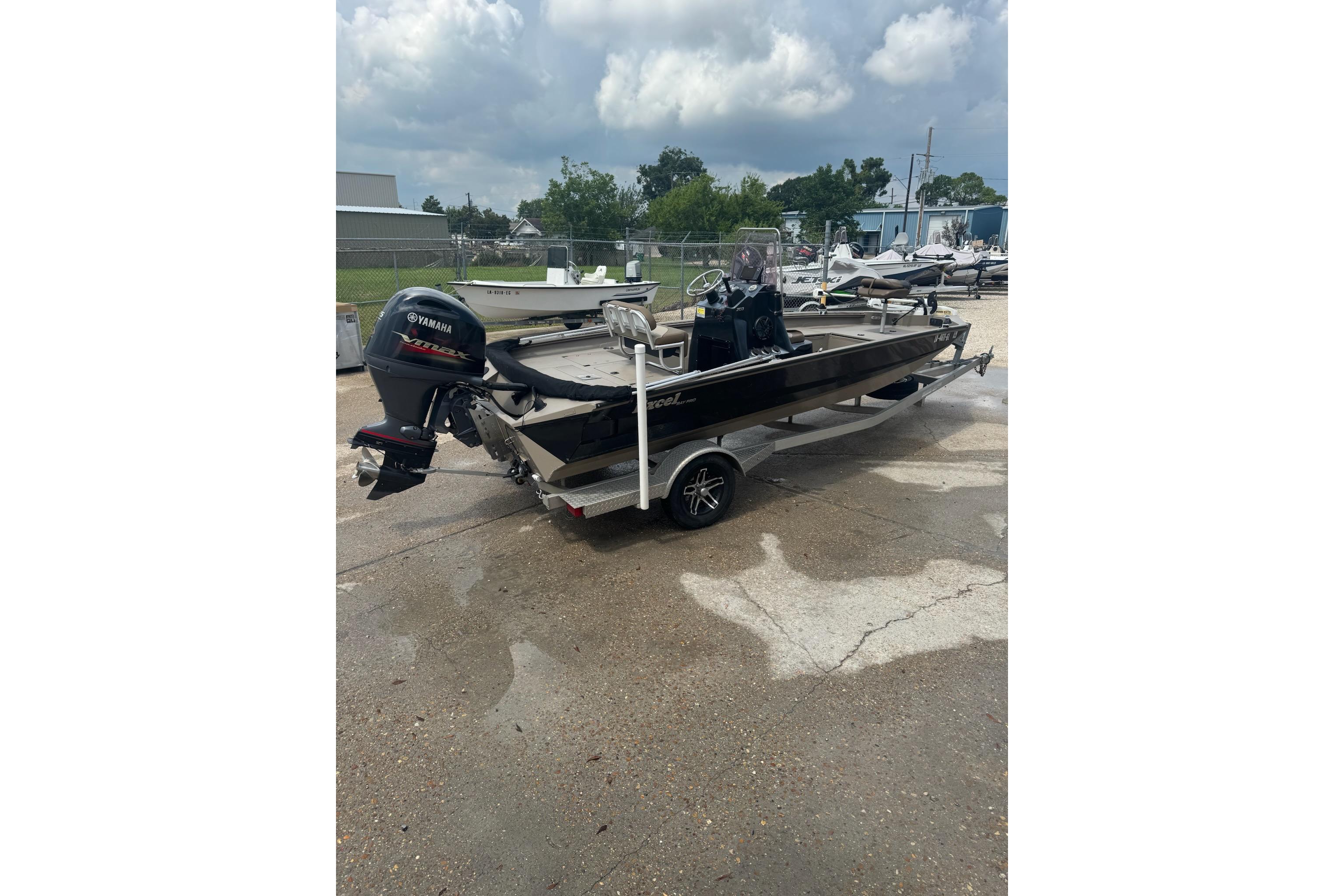 2020 Excel 203 Bay Pro boat with Yamaha outboard motor on trailer.