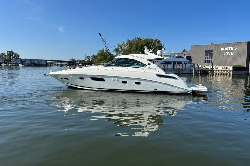 Life's Grande Yacht Photos Pics 2012 Sea Ray 470 Sundancer yacht docked at North's Cove marina.