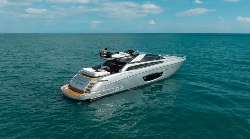 Purosangue Yacht Photos Pics Luxury 2014 Riva 86' DOMINO yacht cruising on open sea.