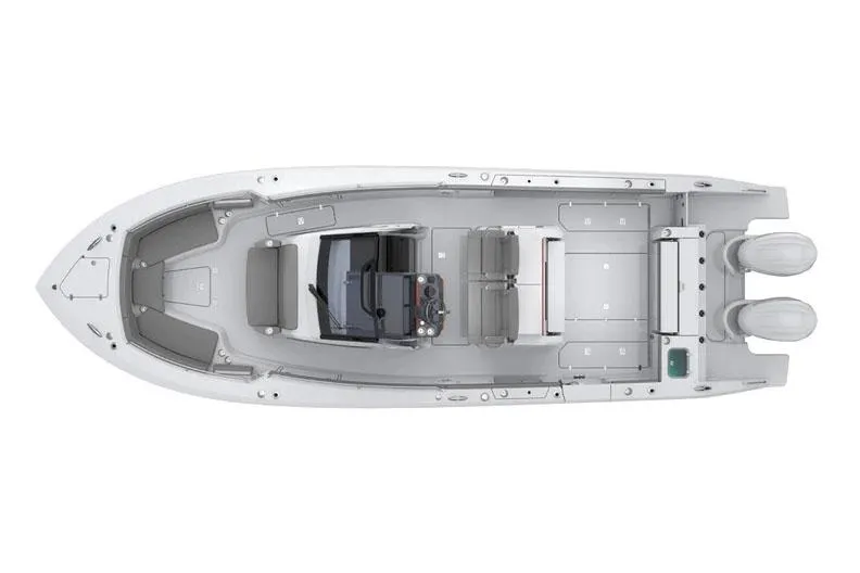  Yacht Photos Pics Manufacturer Provided Image: Top view of 2025 Pursuit S 328 Sport boat with dual engines and spacious seating.