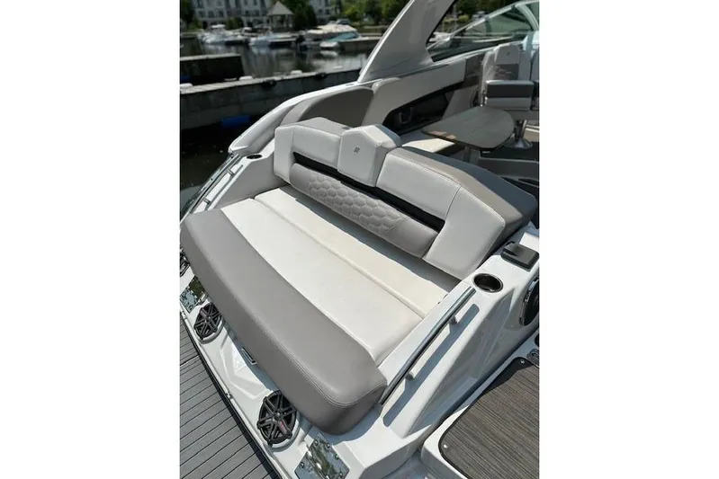  Yacht Photos Pics 2018 Four Winns H350 boat interior with luxurious seating and modern design.