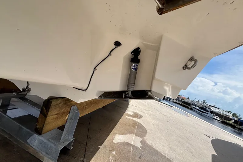  Yacht Photos Pics 2018 Sea Ray SLX 310 Outboard on trailer at marina, sunny day.