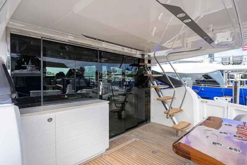 Gallant Lady Yacht Photos Pics Luxurious 2018 Princess 65S yacht interior with modern design and elegant wooden accents.