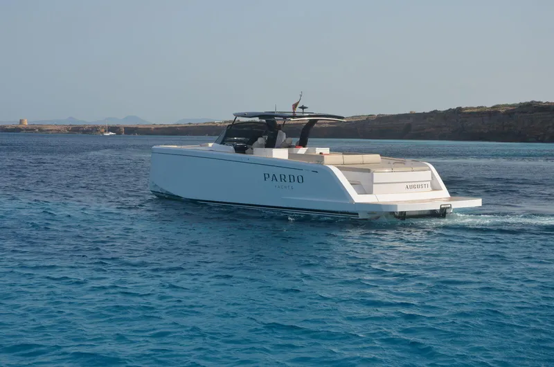 Ban Ban Yacht Photos Pics 2023 Pardo Yachts 50 cruising on clear blue waters.