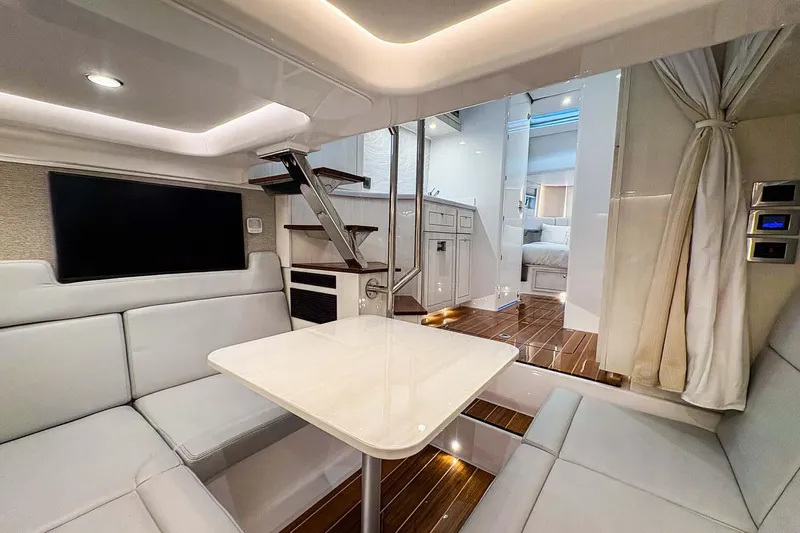  Yacht Photos Pics Manufacturer Provided Image: Luxurious interior of 2026 HCB 56 Suenos GIX yacht with modern seating and elegant design.