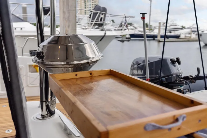 Neptune's Waters Yacht Photos Pics Grill and tray on a 2019 Lagoon 42 yacht.
