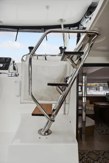 Neptune's Waters Yacht Photos Pics Staircase on Lagoon 42 catamaran, year 2019.