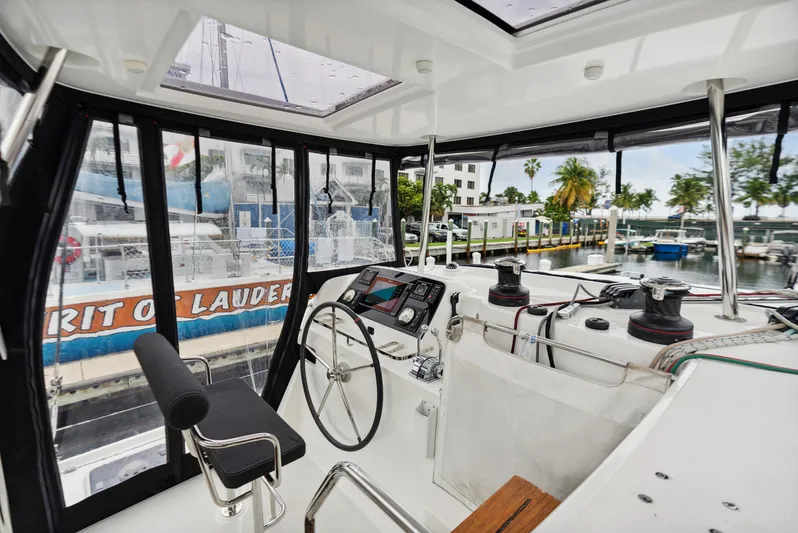Neptune's Waters Yacht Photos Pics Interior view of 2019 Lagoon 42 yacht at the marina.