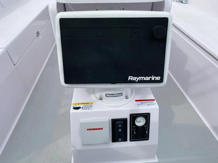 Catalina 425 In Stock Yacht Photos Pics Raymarine navigation system on 2024 Catalina 425 yacht, featuring NavPod and Yanmar controls.