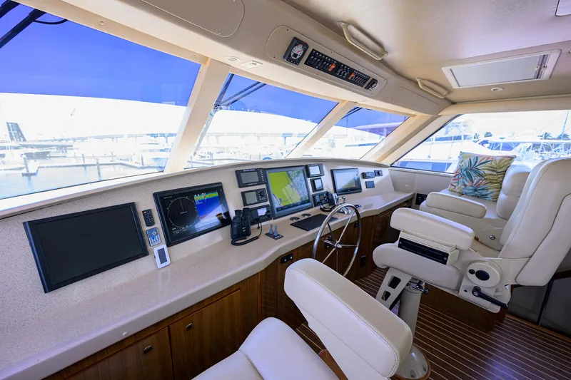 Bobkat Yacht Photos Pics Viking 61 Bobkat - Interior Enclosed Flybridge
