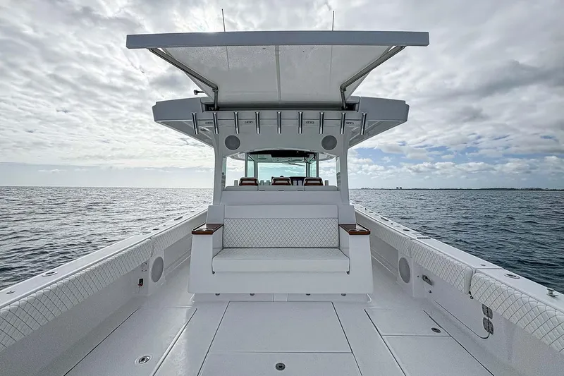  Yacht Photos Pics Manufacturer Provided Image: 2026 HCB 48 Campeon boat on open water under cloudy sky.