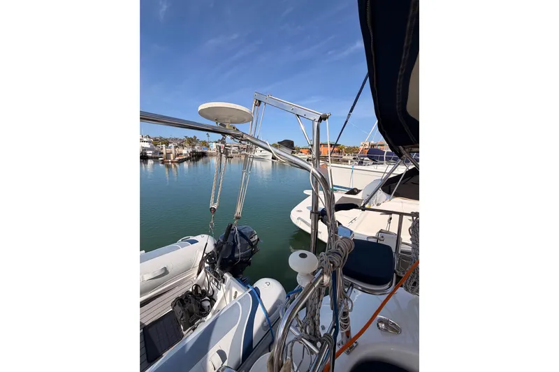 Seaduction Yacht Photos Pics Catalina 42 MkII sailboat, 2005 model, docked with visible rigging and equipment.