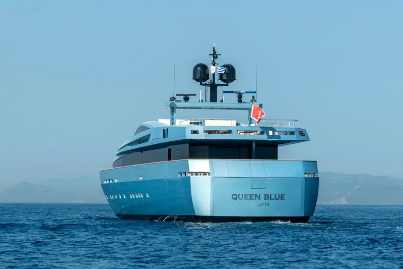 Queen Blue Yacht Photos Pics Luxury yacht "Queen Blue," Baglietto 44 Fast, 2007 model, cruising on open sea.