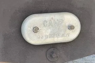 Mjm Grand Yacht Photos Pics Anode on 2020 Carver 36 Command Bridge, labeled "CAMP DO NOT PAINT."