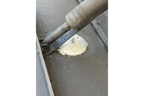 Mjm Grand Yacht Photos Pics Close-up of a 2020 Carver 36 Command Bridge component with visible wiring and sealant.