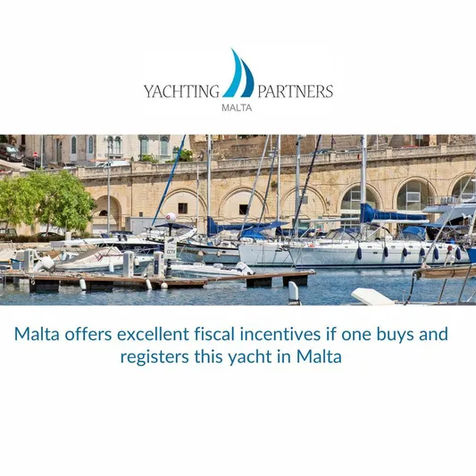  Yacht Photos Pics Yachts docked in Malta marina, promoting fiscal incentives for Absolute 47 Fly 2026 registration.