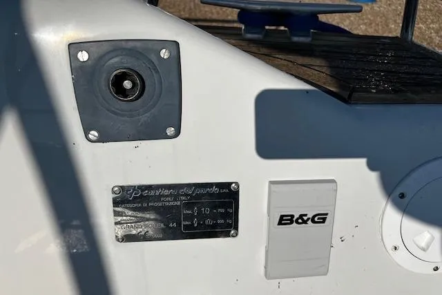 Eagles Wings Yacht Photos Pics 2003 Grand Soleil 44 yacht detail with B&G equipment and identification plate.