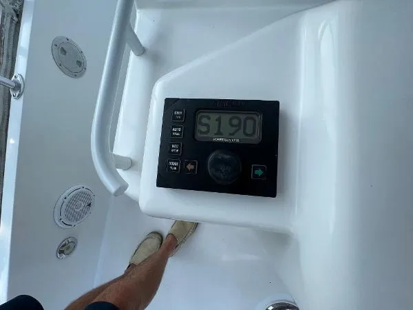  Yacht Photos Pics Control panel on 2001 Bertram 39 Convertible yacht deck.