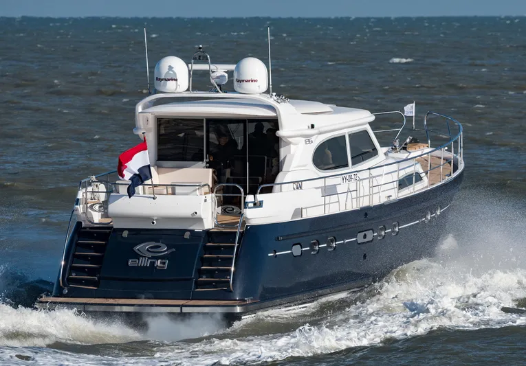  Yacht Photos Pics 2026 Elling E6 yacht cruising on open water, showcasing sleek design and modern features.