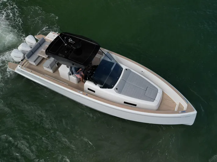 M/y Big Day Yacht Photos Pics 2022 Pardo Yachts 38 cruising on water, showcasing sleek design and powerful engines.