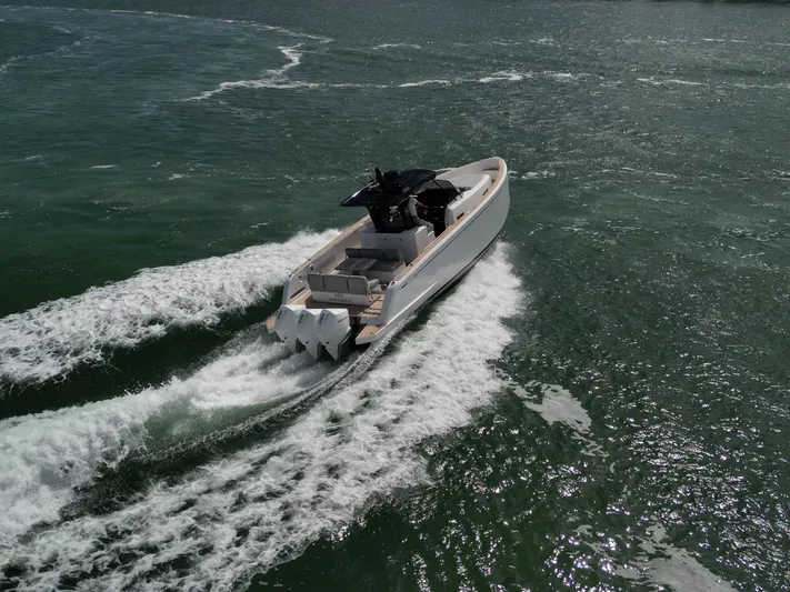 M/y Big Day Yacht Photos Pics 2022 Pardo Yachts 38 cruising on open water, showcasing sleek design and powerful engines.