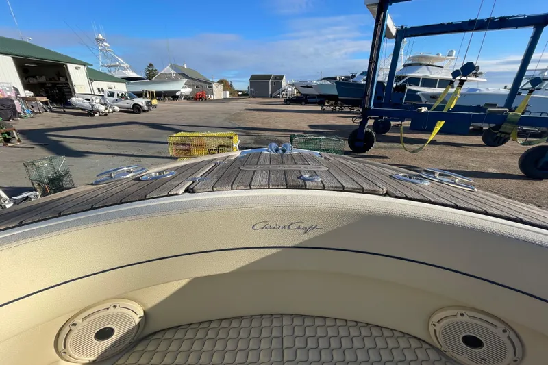  Yacht Photos Pics 2020 Chris-Craft Launch 28 GT boat docked at a marina with clear skies.