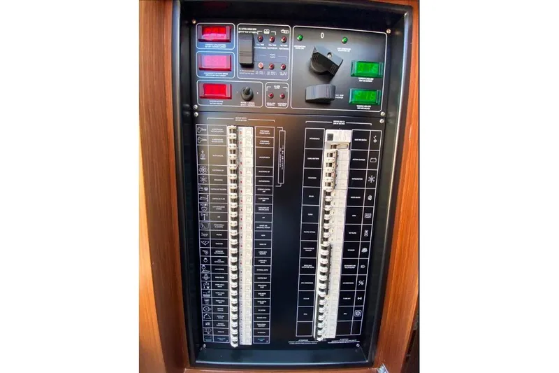  Yacht Photos Pics Electrical control panel on a 2008 Riva RivaRama 44 yacht.