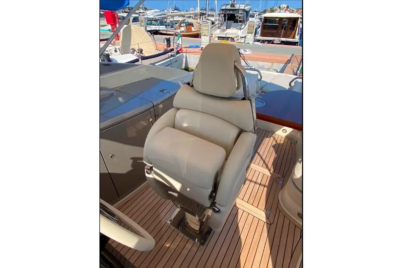  Yacht Photos Pics Luxurious interior of 2008 Riva RivaRama 44 yacht with plush seating and elegant design.