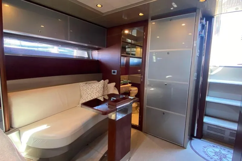  Yacht Photos Pics Luxurious interior of 2008 Riva RivaRama 44 yacht with elegant seating and modern design.