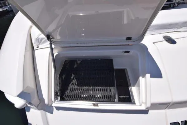 No Contingencies Yacht Photos Pics Open grill compartment on 2012 Riviera 440 Sport Yacht deck.
