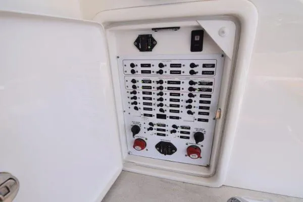 No Contingencies Yacht Photos Pics Electrical control panel on a 2012 Riviera 440 Sport Yacht.