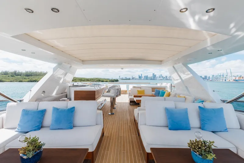 Inspiration Yacht Photos Pics Luxurious 2018 Benetti Fast 125 yacht interior with plush seating and ocean view.