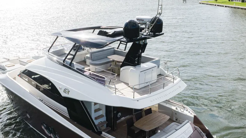 Nauti Style Yacht Photos Pics 2016 Monte Carlo Yachts MCY 65 luxury yacht on water, featuring spacious deck and modern design.