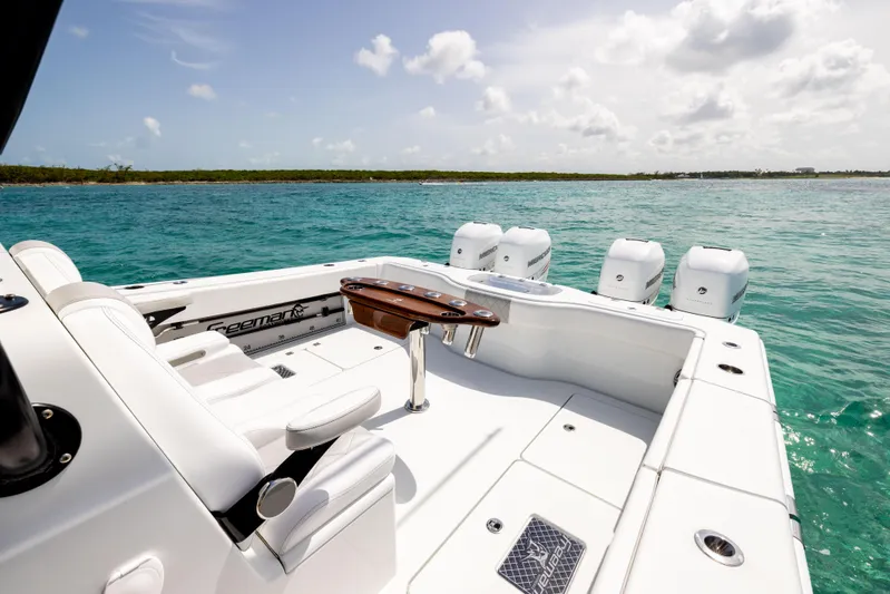  Yacht Photos Pics Freeman 37 VH 2022 boat on turquoise water with clear sky.