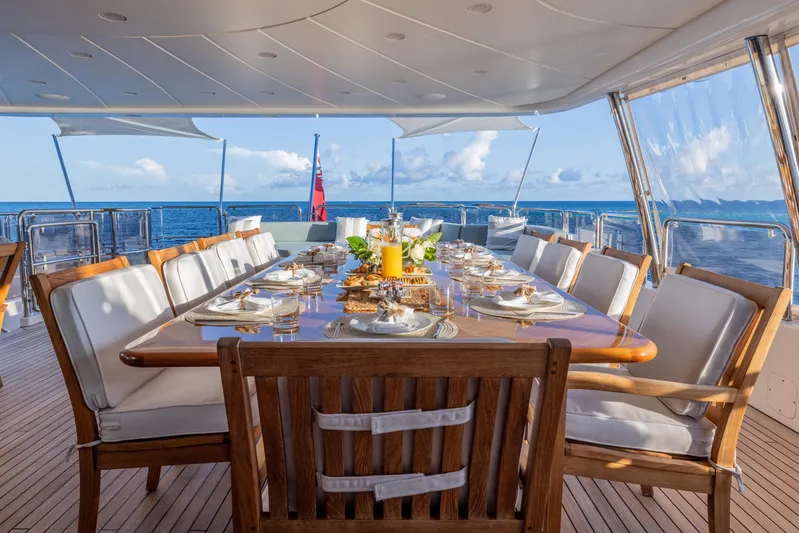 Namaste Yacht Photos Pics BRIDGE DECK DINING