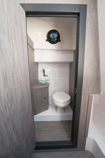  Yacht Photos Pics Modern bathroom interior in 2025 Ranieri NEXT 255 LX boat.