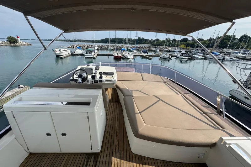  Yacht Photos Pics Luxurious 2013 Prestige 500 yacht with spacious deck and marina view.