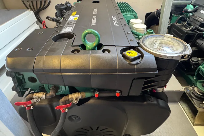  Yacht Photos Pics Volvo Penta IPS600 engine in a 2013 Prestige 500 yacht, detailed view.