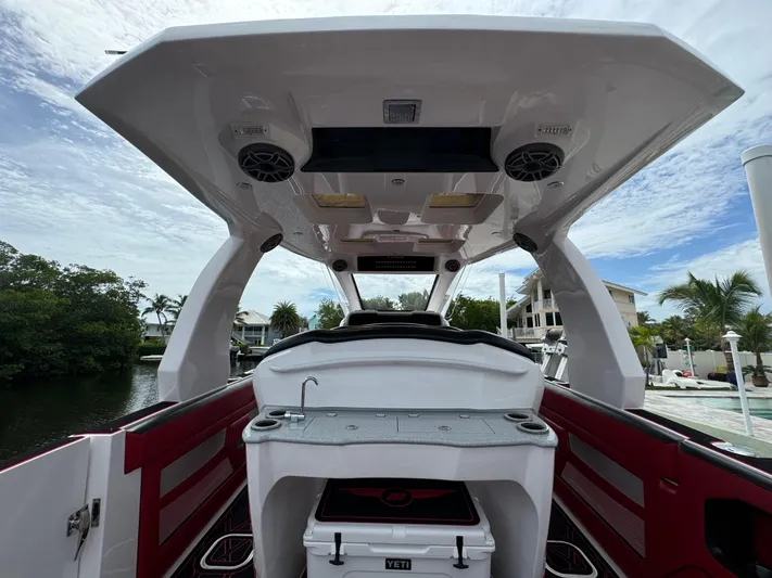  Yacht Photos Pics Interior view of 2022 Deep Impact 399 boat with modern amenities and sleek design.