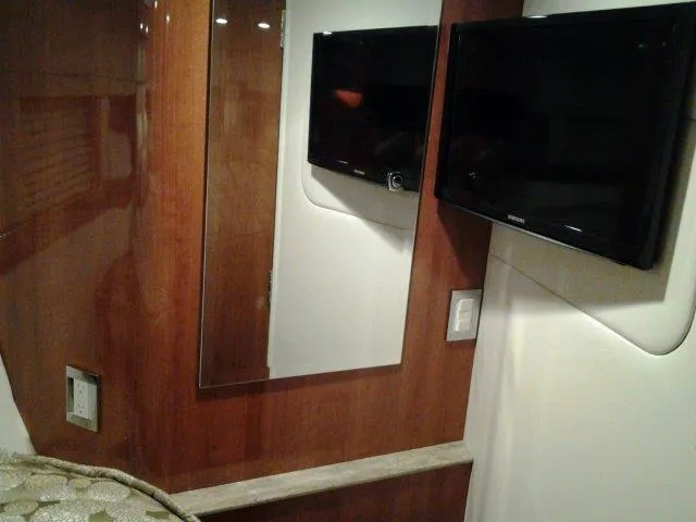  Yacht Photos Pics Interior of 2017 Formula 40 Performance Cruiser with TV and mirror.