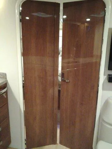  Yacht Photos Pics Wooden interior doors on a 2017 Formula 40 Performance Cruiser yacht.