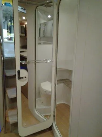  Yacht Photos Pics 2017 Formula 40 Performance Cruiser bathroom interior with modern amenities and sleek design.