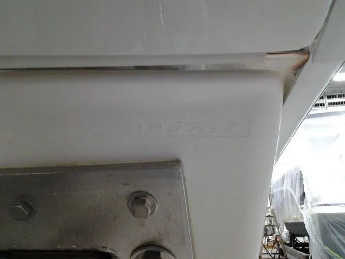  Yacht Photos Pics Close-up of a 2017 Formula 40 Performance Cruiser hull identification number.