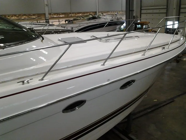  Yacht Photos Pics 2017 Formula 40 Performance Cruiser in a showroom, showcasing sleek design and craftsmanship.